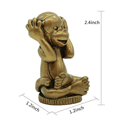 Brabud Resin Chinese Fengshui Handmade See Hear Speak No Evil Monkey Figurines Home Decorative Bs186 #TOP1