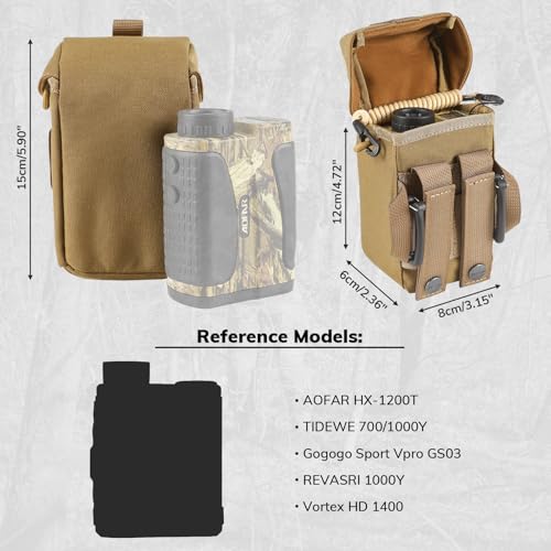 VOTAGOO GEAR Rangefinder Pouch with Protective Padding and Quick-Release Buckle, Molle Compatiblefor Binocular Packs, Tactical Hunting Bag Accessory (Brown) - Thumbnail 5