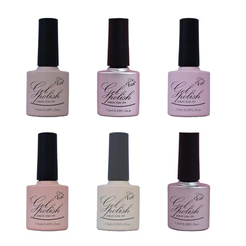 Kit de Esmaltes em Gel Chic & Fun com 6 Unidades para Unhas UV/LE...