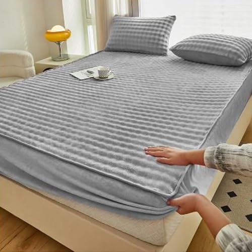 Fitted Sheet Milk Velvet Bedsheet, Super Soft Cozy Comfy Bed