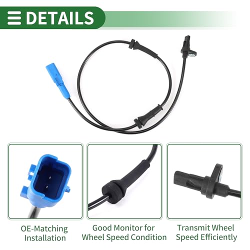 VekAuto Czujnik prędkości koła ABS tylny lewy prawy czujnik ABS układ przeciwblokujący czujnik układu hamulcowego nr 9805066080/CN3469 dla Peugeot 2008 2013-2017