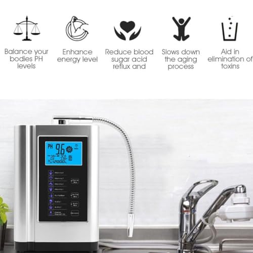 Premium Alkaline Water Ionizer Machine - Hydrogen Generator & Home Water Purifier for PH 3.5-10.5, Silver Finish - Image 5