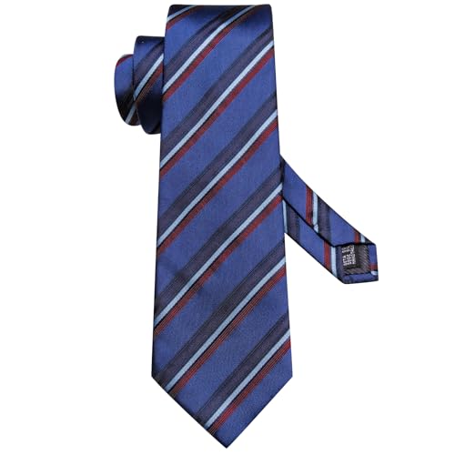 Image of Hi-Tie Men's Tie Lapel Pin Set Pocket Square Cufflinks Formal Woven Silk Tie Sets Wedding Party