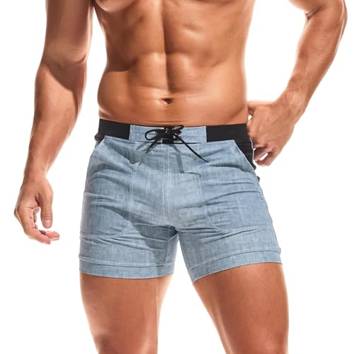 Taddlee Men Swimwear Swimsuits Flower Print Surf Board Boxer Shorts Trunks Long