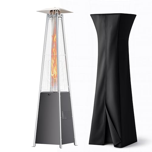 Pyramid Patio Heater, Outdoor Heater 48,000 BTU with Wheels & Weather-Resistant Cover, Triple Protection System for Large Spaces (Commercial Patio, Rooftop, Event) (1 heater)