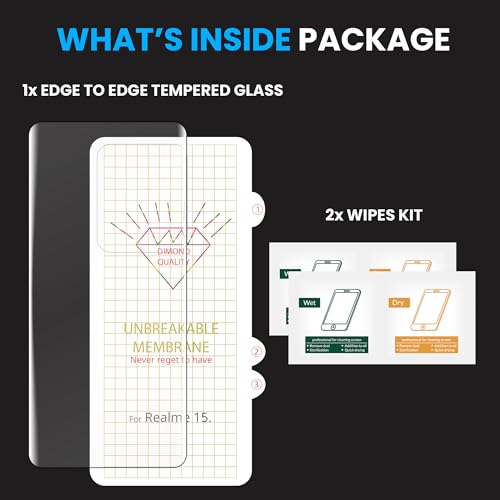 Image of FIRST MART Front & Back Tempered Glass for Realme 15 With Installation Kit | Edge to Edge Coverage | Militry-Grade Screen Guard & Back Nano Membrane | Clear