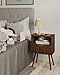 JOONEE Nightstand,Modern Bedside Table with Storage Drawer and Open Wood Shelf, for Living Room, Bedroom and Small Spaces, Accent Night Stand with Solid Wood Legs, Easy Assembly,Walnut Brown
