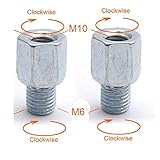 Gewindesteigung: 1,25 mm XFC-MTC, Paar Roller-Motorrad-Rückspiegel Adapter M10 10MM M8 8MM 6MM im Uhrzeigersinn gegen den Uhrzeigersinn rechts Linksgewinde ändern Schraube (Farbe : M10 M6 (2X RR))