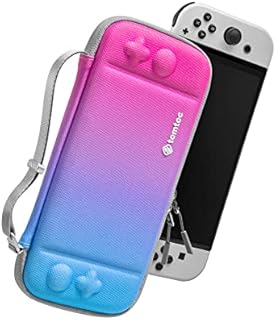 tomtoc Slim Switch Case for Nintendo Switch/Switch OLED Model Protective Switch Sleeve 10 Game Cartridges and Carrying Handle for Travel Original Patent and Military Grade Protection Black