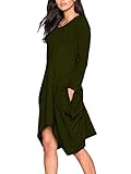 Caratteristiche: stile casual, orlo asimmetrico, lunghezza corta, manica lunga, scollo rotondo, comodo e morbido, due pratiche tasche laterali, comodo e comodo da indossare nella vita quotidiana.