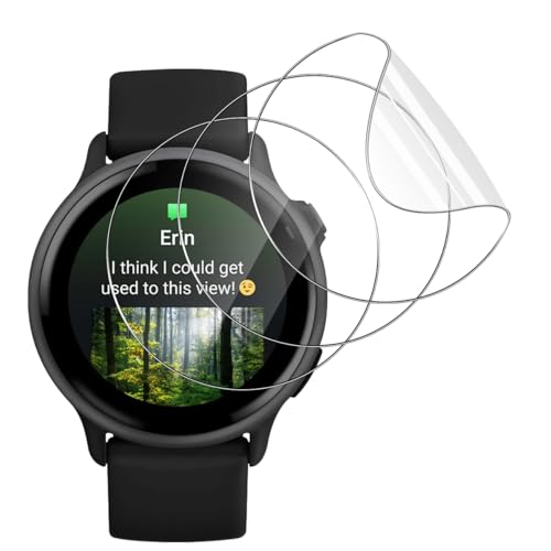 GEEMEE para Garmin Vivoactive 6 Protector de Pantalla, 3 Piezas Humedecido Instalacion Anti-Bubble HD Protector de Pantalla Protector Film