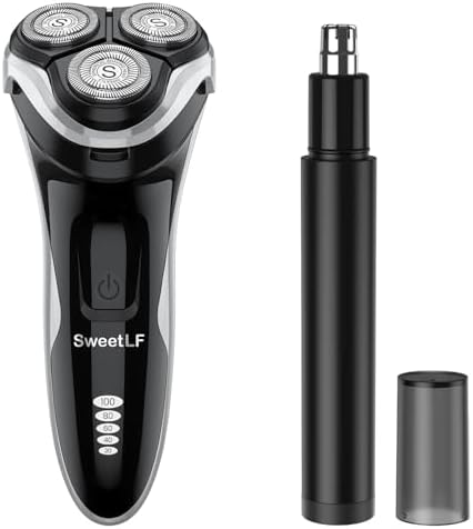 Bild 27 - SweetLF [2025 New] Rasierer Herren Elektrisch mit Präzisionstrimmer Bartschneider Nass- & Trockenrasierer Elektrorasierer IPX7 Wasserdicht & Leistungsanzeige