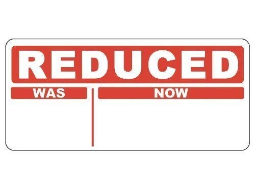 Price Stickers Reduced was/Now Stickers - 30 x 66mm - Pack of 1000