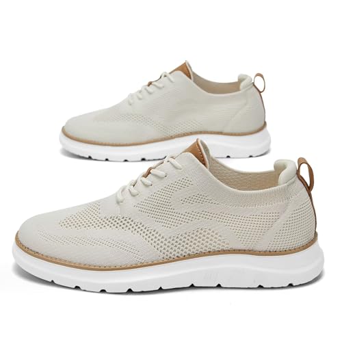 Image of Mens Casual Dress Oxfords Shoes Fashion Mesh Work Business Walking Sneakers Comfortable Lightweight Soft Sole