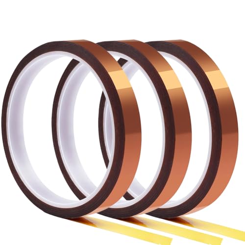 XMSCN 3 rotoli di nastro adesivo per alte temperature, 10 mm x 50 m, nastro adesivo per stampa sublimazione a caldo, nastro per trasferimento termico senza residui. (1cmx50m, 3 pezzi)