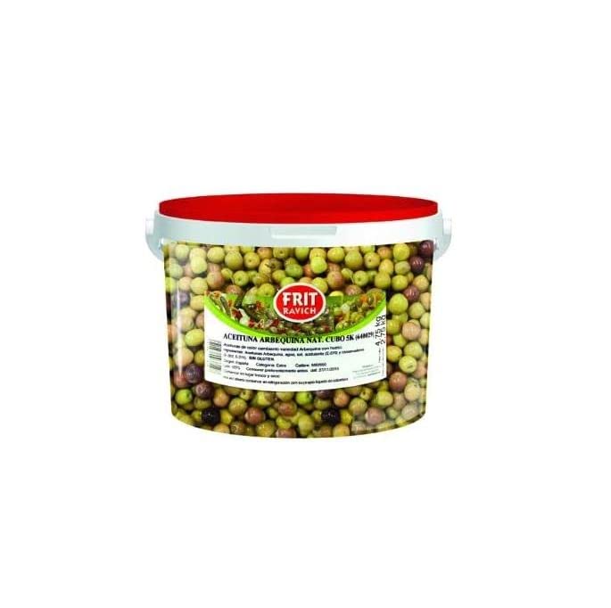 Olives vertes Arbequina - Idéales pour les apéritifs et les collations Olives assaisonnées - Seau de 5 kg