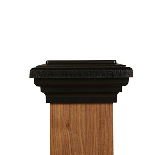 4x4 Black Flat Post Cap Most Common fits (3.5"x3.5") Pressure Treated Post. Newel Newport Top for Outdoor Fences, Mailboxes & Decks, by Atlanta Post Caps. Also Available in Actual 4"x4"