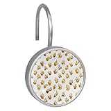 Gancho para cortina de ducha de acero inoxidable con estampado dorado con garras de gato