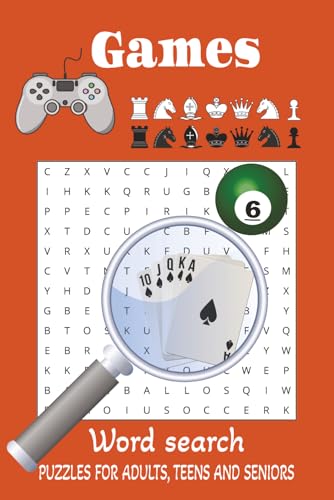 Games Word Search Puzzle Book: Word Searches with Easy to Read Print about Games | 6x9 inches, 110 pages | 50+ puzzles ... Gift for Vacations, Holidays and Free Times image 2