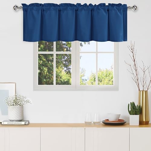 DWCN Valance Curtains, 1 Panel, 60 X 18 Inch, Royal Blue