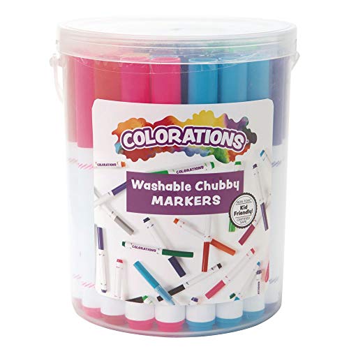 Colorations CHUBBKT Chubby Markers, Conical Tip,Set of 44, 11 Bold Colors, Coloring, Paper, Kids, Posters, Drawing, Bold Colors, Classroom, School Supplies, Art Supplies, Craft Projects,Assorted Set