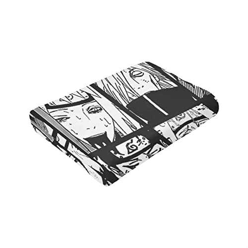 Black White Manga Blanket Flannel Fleece Soft Anime Throw Blankets For Couch Bed Chair Kids Boys Lightweight Personalized Warm Bed Blanket 60" X 50" #TOP7