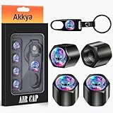 Akkya Tire Valve Stem Caps Cover for Car Bike Bicycle Motorcycles Tractors Mountain Bikes Trucks Blue Cartoon Anime Metal Chrome Tire Air Pressure Covers Wheel Accessories Parts