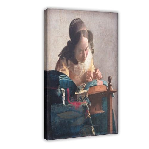 Toile Vermeer The Lacemaker haute définition avec cadre 61 x 91,4 cm