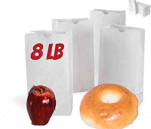 Pizety 8 Lb White Paper Bags 500/Bundle White Lunch Bags Great For Grocery/Lunch Bags 8 Pound White Paper Bag thumb #7
