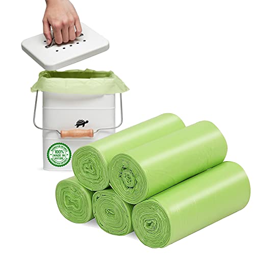 Small Trash Bags 1.2 Gallon - Biodegradable Garbage Bags Recycling Eco-Friendly Trash Can Plastic Liner Compostable Strong Bag for Bathroom Bedroom Office Kitchen Trash Can (120 Counts,Green)