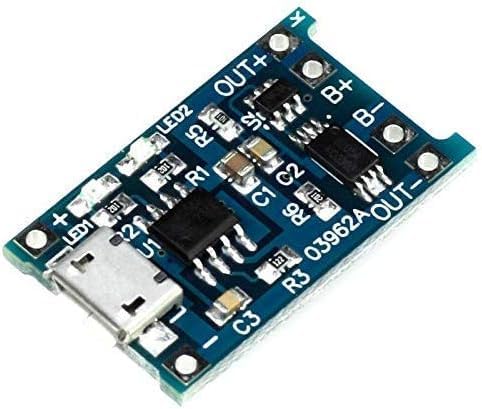 GTIWUNG 10 Stück 3.7V 18650 Batteriehalter mit Wire Leads, Single Slot + 20 Stück Micro USB 5V 1A 18650 Lithium Battery Charger Module Charging Board with Dual Protection Functions