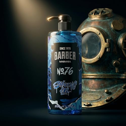 Barber Marmara Żel do golenia nr 76 dla mężczyzn, przezroczysty, bez piany, z pompką, profesjonalna jakość tureckiego barbera, 1L. Idealny do konturów brody i precyzyjnego golenia.