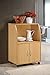 Hodedah Mini Microwave Cart with Two Doors and Shelf for Storage, Beech