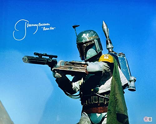 JEREMY BULLOCH SIGNED BOBA FETT 16X20 METALLIC PHOTO STAR WARS BAS 460