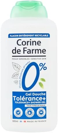 Corine de Farme - Gel de Ducha Hipoalergénico 0% Tolérance+ - Alta Tolerancia para Piel Sensible - pH Neutro, Sin Jabón ni Colorantes - 500ml