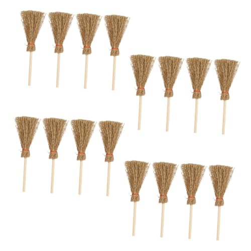 Milisten 16pièces Balais Miniatures pour Maison De Poupée Décoratifs Rouge Corde Accessoires De Ménage Et Jardinage Miniature