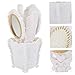 minkissy 5Pcs Vintage Hair Brush Comb Set with Storage Holder Detangling Paddle Brush Mirror Comb for Women Men Kids Desktop Vanity Organizer