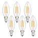 Produktbild LED Lampen E14 Dimmbare Glühbirnen Warmweiß 2700K Energiesparlampe Retro Glühbirne 360 ° Grad Strahlwinkel 4W Birne , 40W Glühlamp Enäquivalent Energieklasse A + (Klar Kerze E14 Led Lampe, 6er Pack)