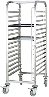 Heavy Duty 15 Level Bakery / Patisserie Trolley / Commercial Kitchen Restaurant Bakery Food Tray Gastronorm Racking Cart Gastro Trolley