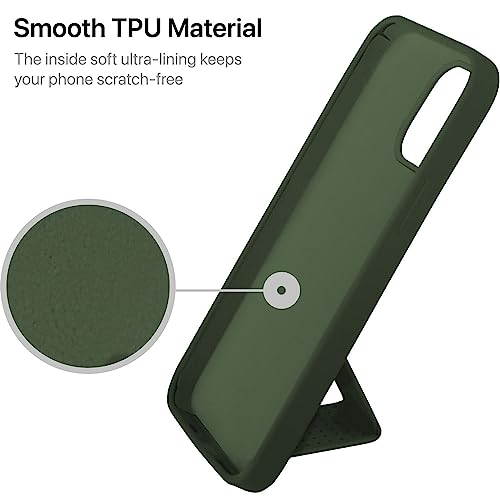 Image of Vaku Luxos Harbor Grip Multi-Functional Back Cover Case for Samsung Galaxy S22 Ultra with Magnetic Kickstand, Soft Silicon Shockproof Protective Case - Green