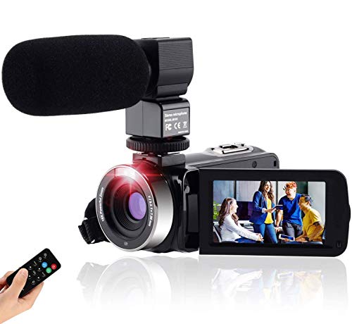 Fambrow Cámara digital FHD Cámara compacta 1080P 24M Cámara 16X Zoom Digital Visión Nocturna IR Webcam Videocámara con mando a distancia y micrófono 3.0 Pantalla táctil