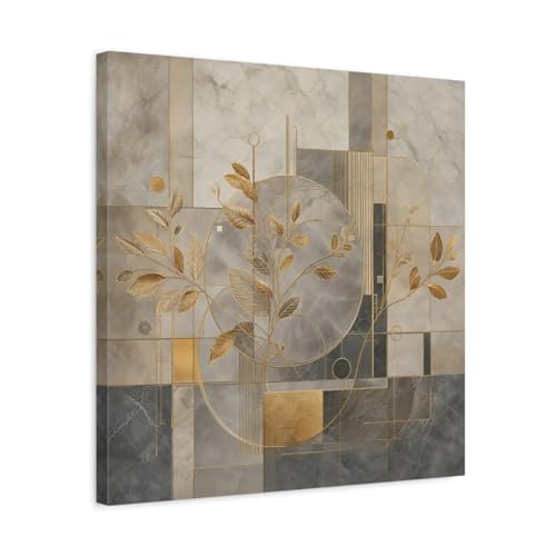 Tableau feuilles d'or nature, solution déco murale pour illuminer un salon sombre