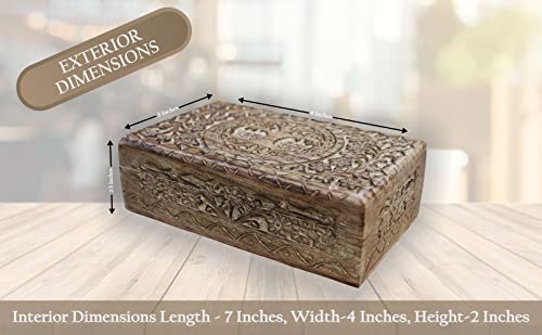 Dharmaobjects Large Hand Carved Tree Of Life Wooden Box Keepsake Storage Multi Utility #TOP4