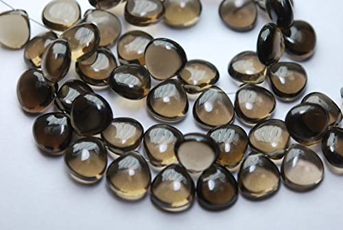 Quartz fumé briolette coeur 10mm trié en paire pour boucles sans défaut