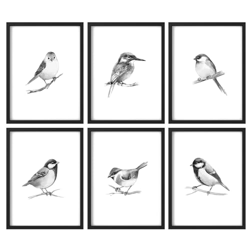 Framed Wall Art Collage Print Gallery Set, Minimalist Black and