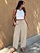Sampeel Linen Pants Women Wide Leg Palazzo Pants Flowy Casual Summer Outfits Plus Size Spring Clothes Capri Pant Beach Fashion Clothing Vacation Outfits Travel Resort Wear 2026 Khaki L