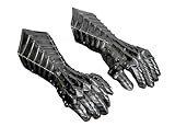 VikingOaksLLC Medieval Metal Gauntlets, Gothic Armor Gloves, Fantasy Costume Accessories, Adult Size Black Finished