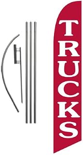 Trucks Advertising Feather Banner Swooper Flag Sign with Flag Pole Kit and Ground Stake