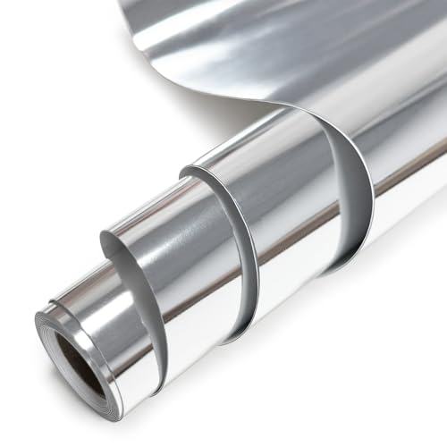MerryMade Silver Heat Transfer Vinyl Roll, 12' x6Ft Mirror Metallic...