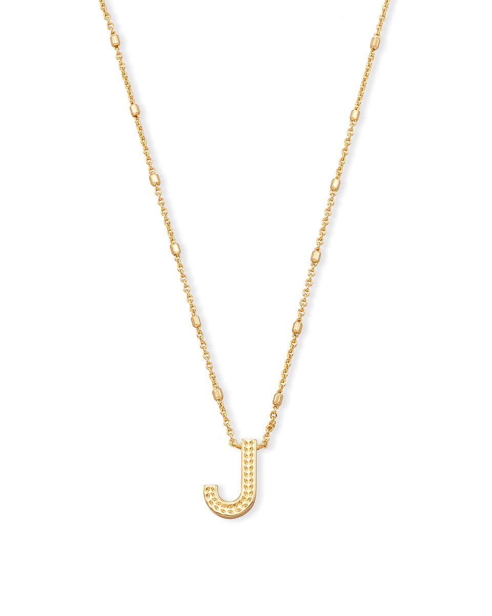 Kendra Scott Letters A-Z Pendant Necklace for Women, Fashion Jewelry, 14k Gold-Plated Brass
